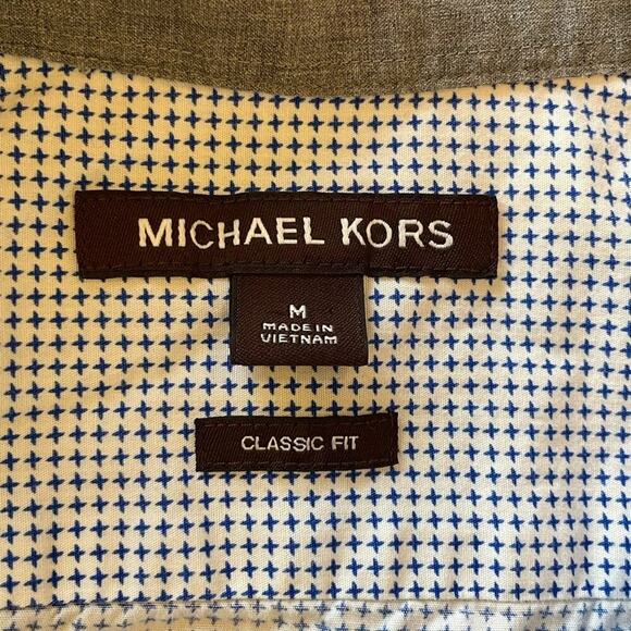 Michael Kors Blue White Button Down Shirt M - Picture 7 of 9